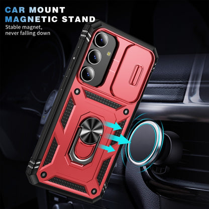 For Samsung Galaxy S24+ 5G Sliding Camshield TPU + PC Phone Case with Holder(Red+Black) - Galaxy S24+ 5G Cases by PMC Jewellery | Online Shopping South Africa | PMC Jewellery