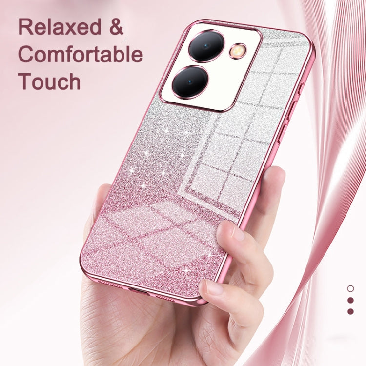 For vivo iQOO 12 Pro Gradient Glitter Powder Electroplated Phone Case(Gold) - iQOO 12 Pro Cases by PMC TechLife | Online Shopping South Africa | PMC TechLife | Buy Now Pay Later Mobicred