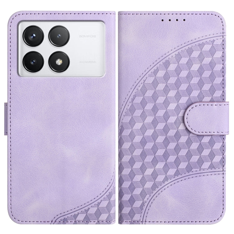 For Xiaomi Redmi K70 YX0060 Elephant Head Embossed Phone Leather Case with Lanyard(Light Purple) - K70 Cases by PMC Jewellery | Online Shopping South Africa | PMC Jewellery | Buy Now Pay Later Mobicred