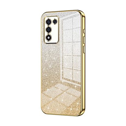 For OPPO K9s / K10 Energy Gradient Glitter Powder Electroplated Phone Case(Gold) - OPPO Cases by PMC Jewellery | Online Shopping South Africa | PMC Jewellery | Buy Now Pay Later Mobicred