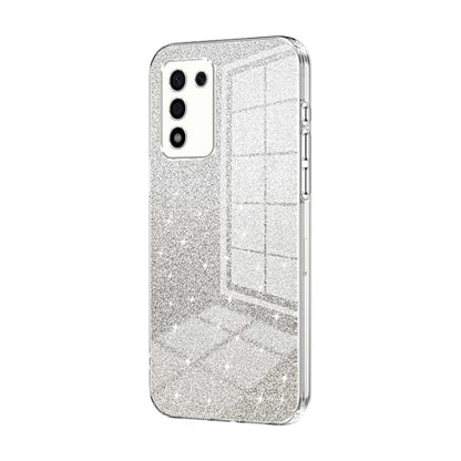 For OPPO K9s / K10 Energy Gradient Glitter Powder Electroplated Phone Case(Transparent) - OPPO Cases by PMC Jewellery | Online Shopping South Africa | PMC Jewellery | Buy Now Pay Later Mobicred