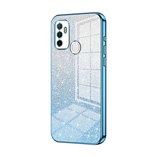 For OPPO A53 2020 / A32 / A11s  Gradient Glitter Powder Electroplated Phone Case(Blue) - OPPO Cases by PMC Jewellery | Online Shopping South Africa | PMC Jewellery | Buy Now Pay Later Mobicred