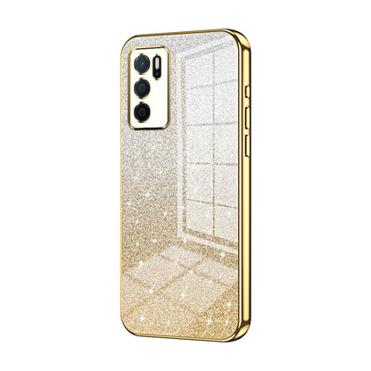 For OPPO A16 / A16s / A54s Gradient Glitter Powder Electroplated Phone Case(Gold) - OPPO Cases by PMC Jewellery | Online Shopping South Africa | PMC Jewellery | Buy Now Pay Later Mobicred