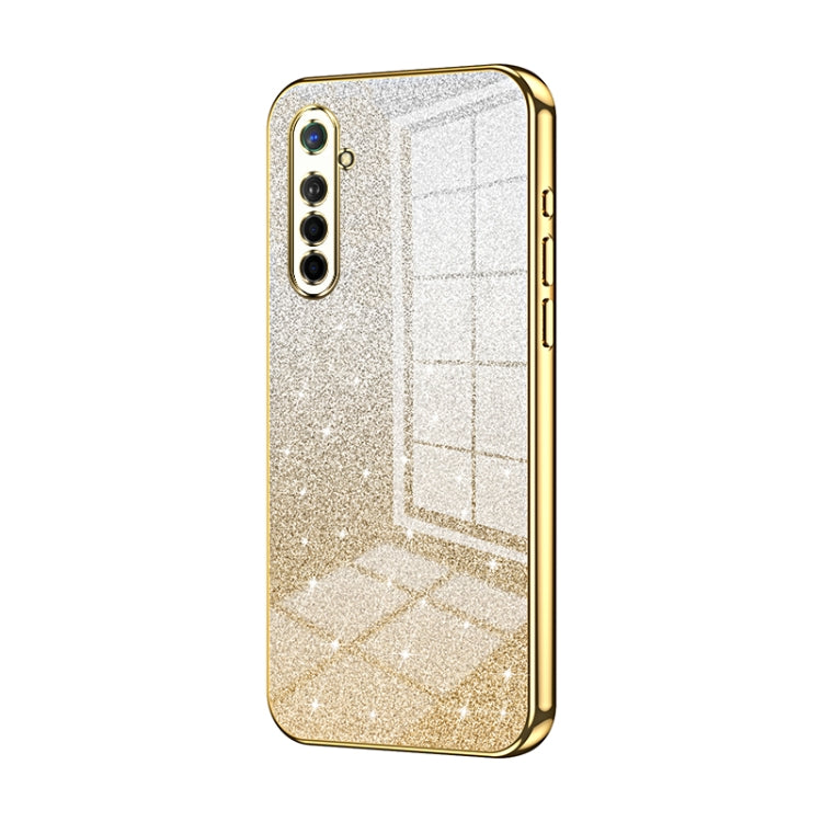 For OPPO K5 / Realme XT/XT 730G Gradient Glitter Powder Electroplated Phone Case(Gold) - OPPO Cases by PMC Jewellery | Online Shopping South Africa | PMC Jewellery | Buy Now Pay Later Mobicred