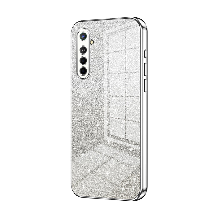 For OPPO K5 / Realme XT/XT 730G Gradient Glitter Powder Electroplated Phone Case(Silver) - OPPO Cases by PMC Jewellery | Online Shopping South Africa | PMC Jewellery | Buy Now Pay Later Mobicred