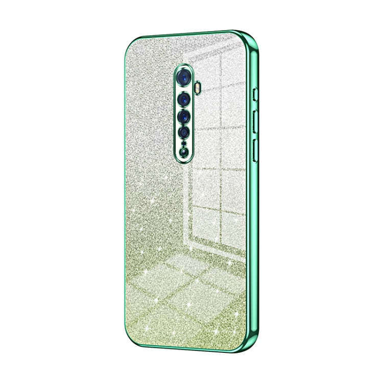 For OPPO Reno2 Gradient Glitter Powder Electroplated Phone Case(Green) - OPPO Cases by PMC TechLife | Online Shopping South Africa | PMC TechLife | Buy Now Pay Later Mobicred