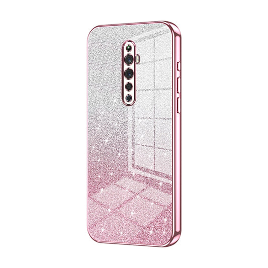 For OPPO Reno2 Z / Reno2 F Gradient Glitter Powder Electroplated Phone Case(Pink) - OPPO Cases by PMC Jewellery | Online Shopping South Africa | PMC Jewellery | Buy Now Pay Later Mobicred