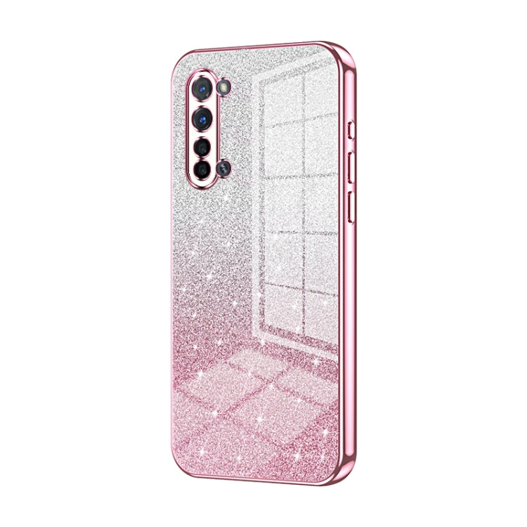 For OPPO Reno3 5G / Find X2 Lite Gradient Glitter Powder Electroplated Phone Case(Pink) - OPPO Cases by PMC Jewellery | Online Shopping South Africa | PMC Jewellery | Buy Now Pay Later Mobicred