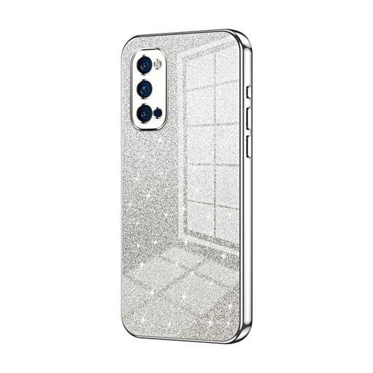 For OPPO Reno4 Pro Gradient Glitter Powder Electroplated Phone Case(Silver) - OPPO Cases by PMC Jewellery | Online Shopping South Africa | PMC Jewellery | Buy Now Pay Later Mobicred