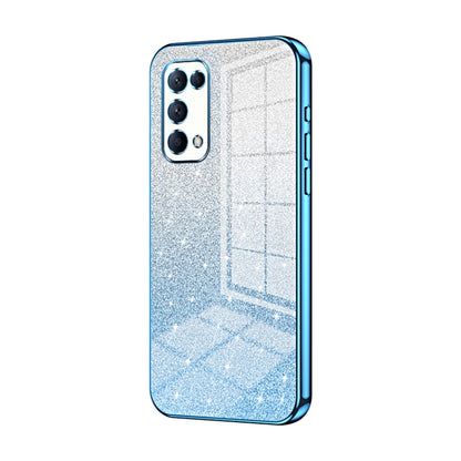 For OPPO Reno5 4G/5G / Reno5 K Gradient Glitter Powder Electroplated Phone Case(Blue) - OPPO Cases by PMC Jewellery | Online Shopping South Africa | PMC Jewellery | Buy Now Pay Later Mobicred