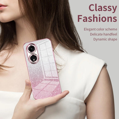 For OPPO Find X5 Gradient Glitter Powder Electroplated Phone Case(Pink) - OPPO Cases by PMC Jewellery | Online Shopping South Africa | PMC Jewellery | Buy Now Pay Later Mobicred