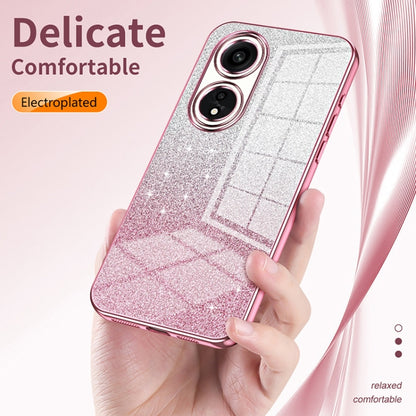 For OPPO Reno10 Pro+ Gradient Glitter Powder Electroplated Phone Case(Pink) - OPPO Cases by PMC Jewellery | Online Shopping South Africa | PMC Jewellery | Buy Now Pay Later Mobicred