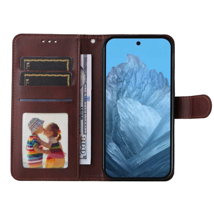 For Google Pixel 9 Classic Calf Texture Flip Leather Phone Case(Brown) - Google Cases by PMC TechLife | Online Shopping South Africa | PMC TechLife | Buy Now Pay Later Mobicred