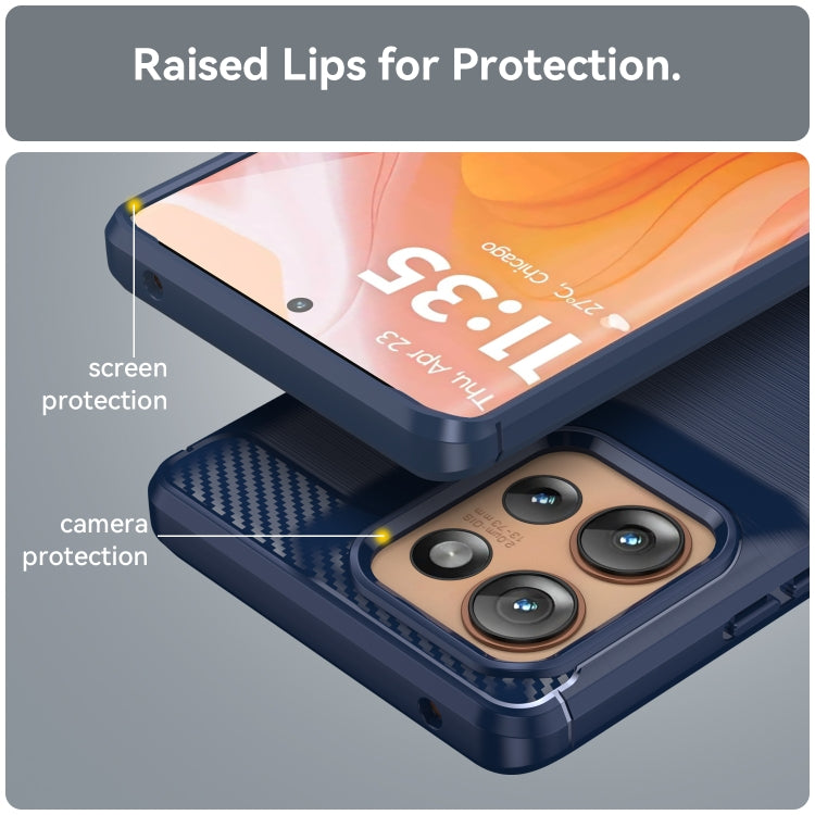 For Motorola Edge 50 Carbon Fiber Brushed Texture TPU Phone Case(Blue) - free shipping - PMC TechLife - Order now!