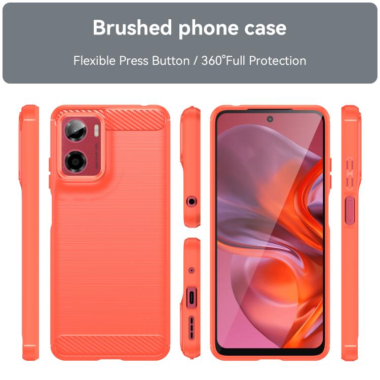 For Motorola Moto E15 Carbon Fiber Brushed Texture TPU Phone Case(Red) - free shipping - PMC TechLife - Order now!