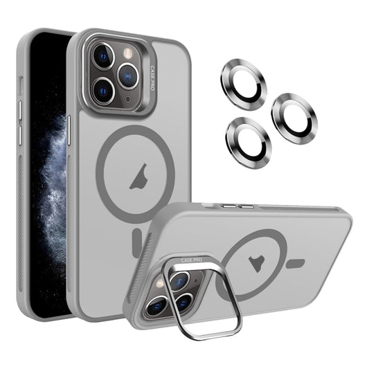 For iPhone 11 Pro Invisible Lens Holder MagSafe Phone Case(Grey) - iPhone 11 Pro Cases by PMC Jewellery | Online Shopping South Africa | PMC Jewellery