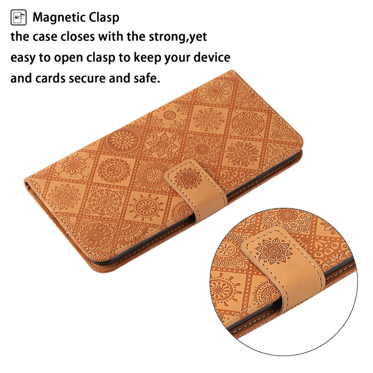 For Google Pixel 9 Pro XL Ethnic Style Embossed Pattern Leather Phone Case(Brown) - Google Cases by PMC TechLife | Online Shopping South Africa | PMC TechLife | Buy Now Pay Later Mobicred