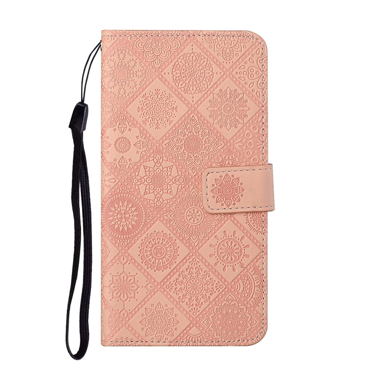 For Google Pixel 9 / 9 Pro Ethnic Style Embossed Pattern Leather Phone Case(Pink) - Google Cases by PMC Jewellery | Online Shopping South Africa | PMC Jewellery | Buy Now Pay Later Mobicred