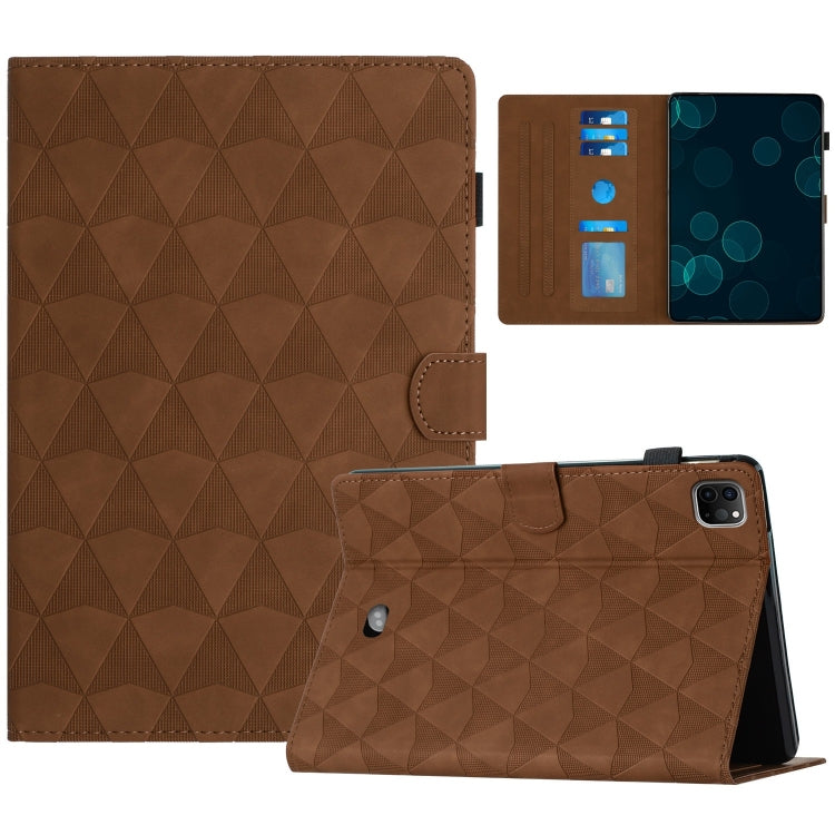 For iPad Pro 11 2024 Diamond Texture Embossed Leather Smart Tablet Case(Brown) - iPad Pro 11 2024 Cases by PMC Jewellery | Online Shopping South Africa | PMC Jewellery | Buy Now Pay Later Mobicred