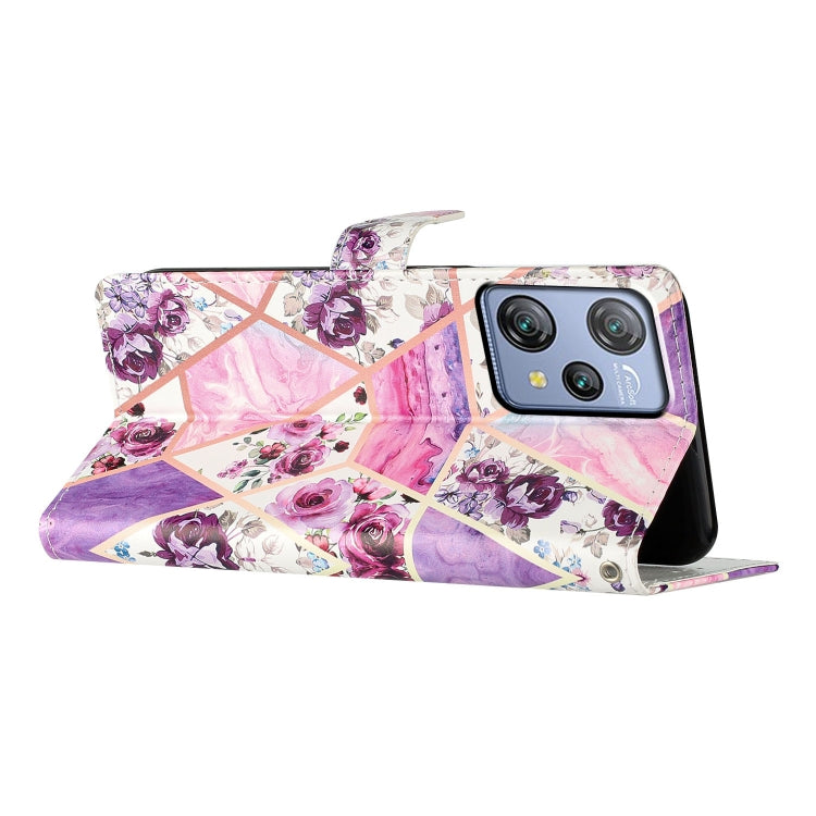 For Blackview A53 Pro Colored Drawing Leather Phone Case(Purple Marble) - More Brand by PMC TechLife | Online Shopping South Africa | PMC TechLife | Buy Now Pay Later Mobicred