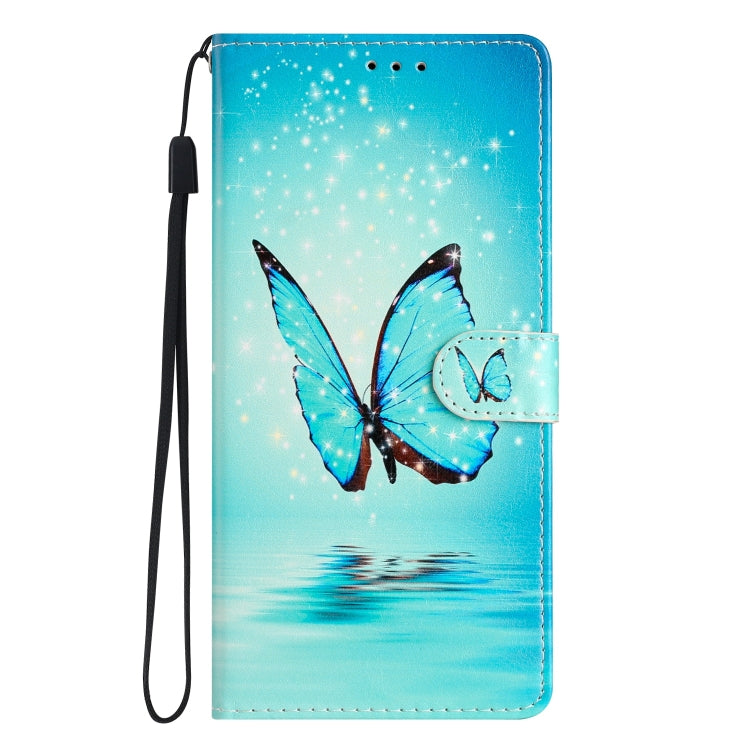 For TCL 40 SE Colored Drawing Leather Phone Case(Blue Butterfly) - More Brand by PMC Jewellery | Online Shopping South Africa | PMC Jewellery | Buy Now Pay Later Mobicred