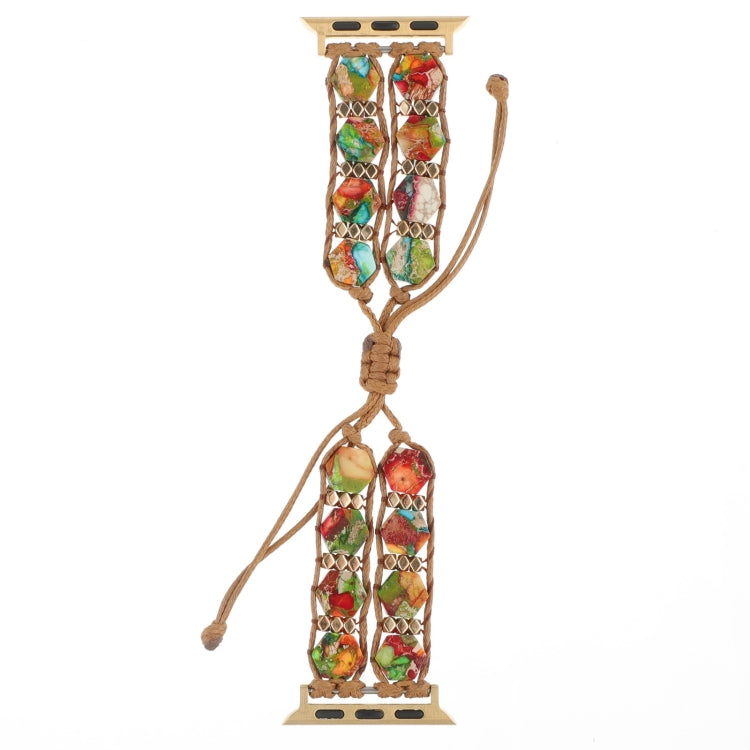 For Apple Watch Ultra 49mm Hexagonal Stones Drawstring Chain Watch Band(Colorful) - free shipping - PMC TechLife - Order now!