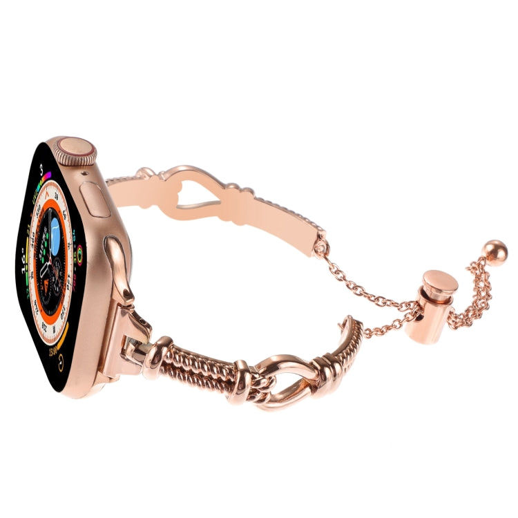 For Apple Watch SE 2023 40mm Twist Metal Bracelet Chain Watch Band(Rose Gold) - Watch Bands by PMC Jewellery | Online Shopping South Africa | PMC Jewellery