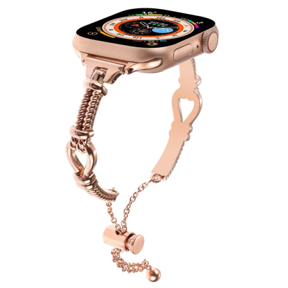 For Apple Watch Series 9 41mm Twist Metal Bracelet Chain Watch Band(Rose Gold) - Watch Bands by PMC Jewellery | Online Shopping South Africa | PMC Jewellery