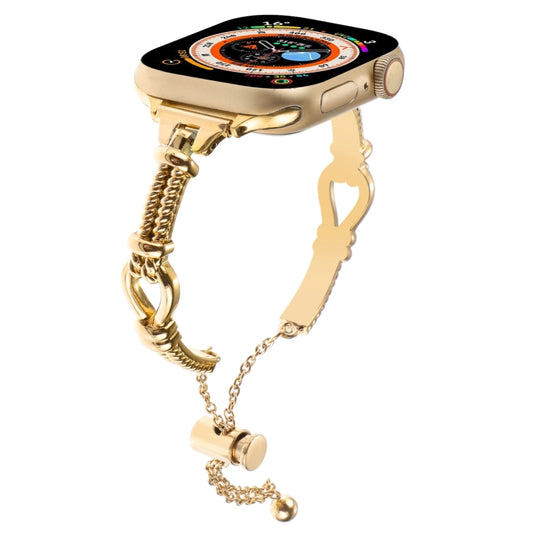 For Apple Watch Series 6 44mm Twist Metal Bracelet Chain Watch Band(Gold) - Watch Bands by PMC Jewellery | Online Shopping South Africa | PMC Jewellery