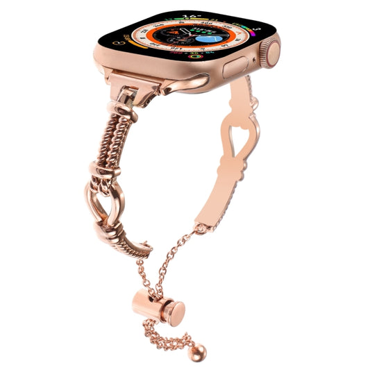 For Apple Watch Series 5 44mm Twist Metal Bracelet Chain Watch Band(Rose Gold) - Watch Bands by PMC Jewellery | Online Shopping South Africa | PMC Jewellery