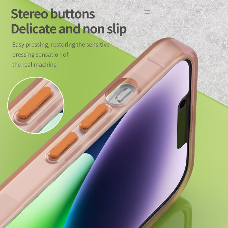 For iPhone 14 Plus MagSafe Frosted Translucent TPU + PC Full Coverage Phone Case(Orange) - iPhone 14 Plus Cases by PMC TechLife | Online Shopping South Africa | PMC TechLife