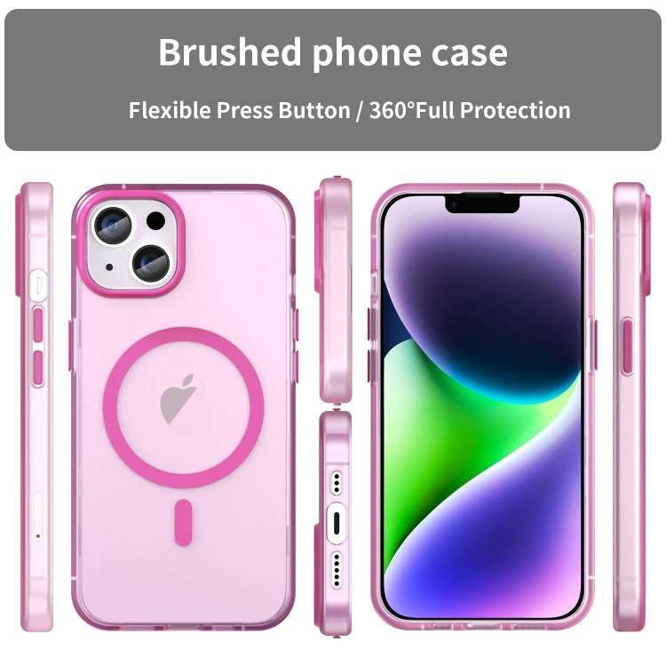 For iPhone 16 MagSafe Frosted Translucent TPU + PC Full Coverage Phone Case(Pink) - iPhone 16 Cases by PMC Jewellery | Online Shopping South Africa | PMC Jewellery | Buy Now Pay Later Mobicred