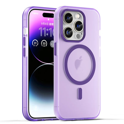 For iPhone 16 Pro MagSafe Frosted Translucent TPU + PC Full Coverage Phone Case(Dark Purple) - iPhone 16 Pro Cases by PMC Jewellery | Online Shopping South Africa | PMC Jewellery | Buy Now Pay Later Mobicred