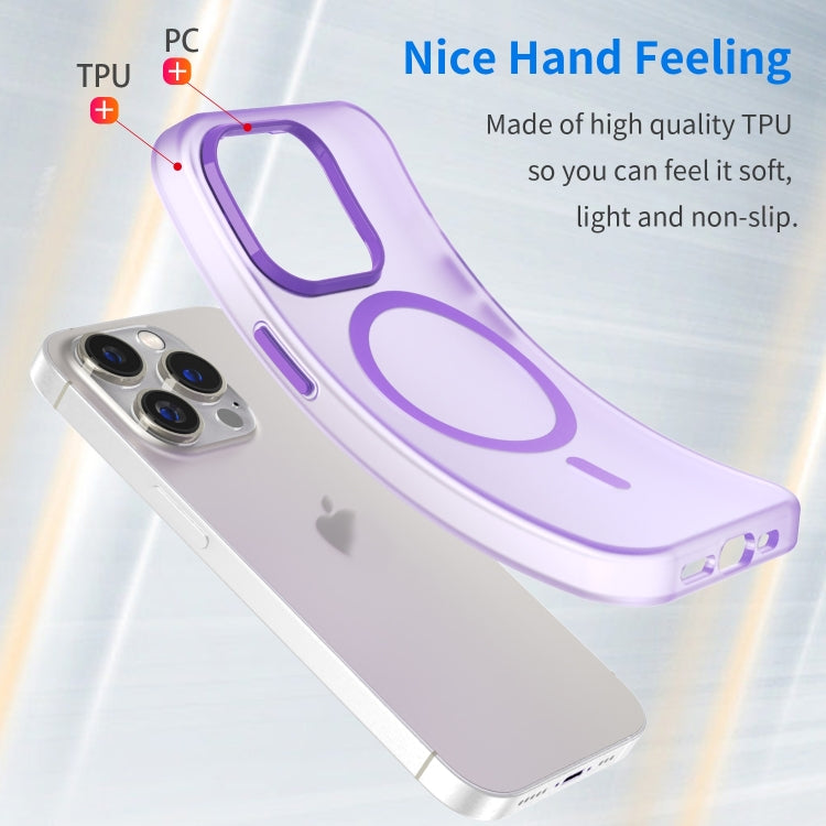 For iPhone 16 Pro MagSafe Frosted Translucent TPU + PC Full Coverage Phone Case(Dark Purple) - iPhone 16 Pro Cases by PMC Jewellery | Online Shopping South Africa | PMC Jewellery | Buy Now Pay Later Mobicred