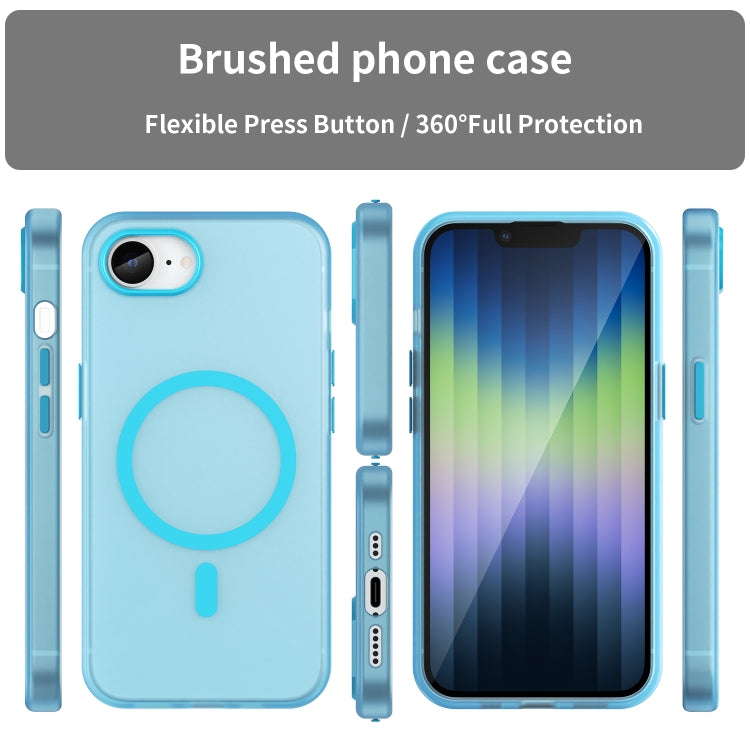 For iPhone 16e MagSafe Frosted Translucent TPU + PC Full Coverage Phone Case(Blue) - iPhone 16e Cases by PMC TechLife | Online Shopping South Africa | PMC TechLife | Buy Now Pay Later Mobicred