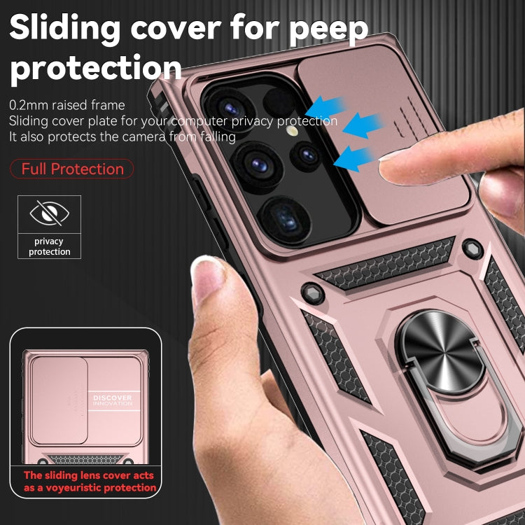 For Samsung Galaxy S24 Ultra 5G Sliding Camshield Holder Phone Case(Rose Gold) - Galaxy S24 Ultra 5G Cases by PMC Jewellery | Online Shopping South Africa | PMC Jewellery