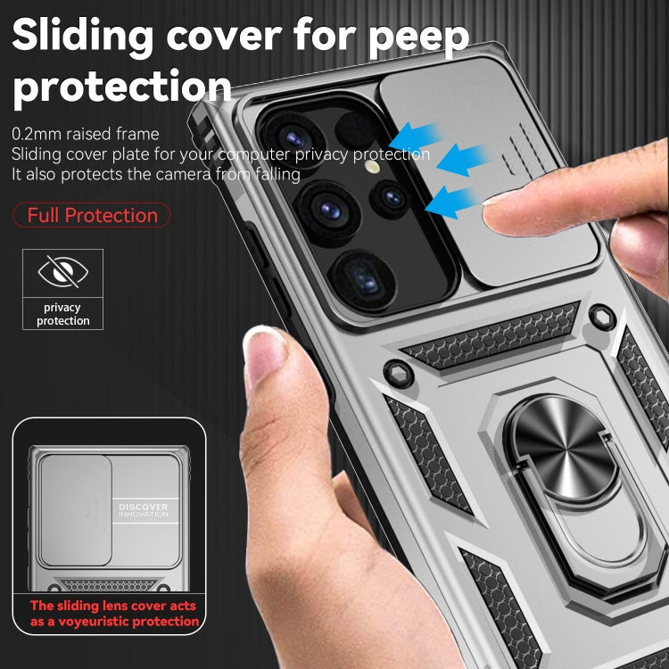 For Samsung Galaxy S24 Ultra 5G Sliding Camshield Holder Phone Case(Silver) - Galaxy S24 Ultra 5G Cases by PMC Jewellery | Online Shopping South Africa | PMC Jewellery