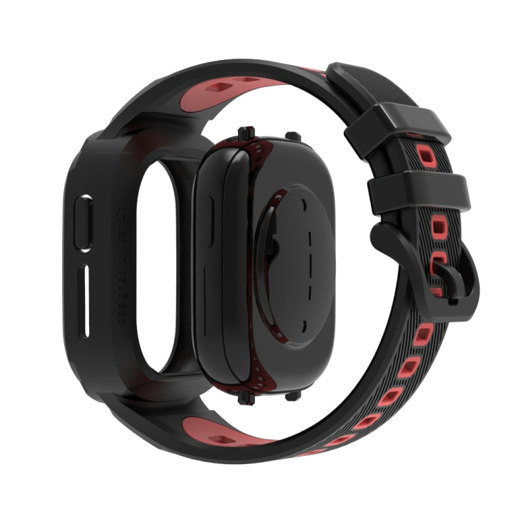 For Honor Watch 4 Two Color Integrated TPU Watch Band(Black Red) - Watch Bands by PMC Jewellery | Online Shopping South Africa | PMC Jewellery