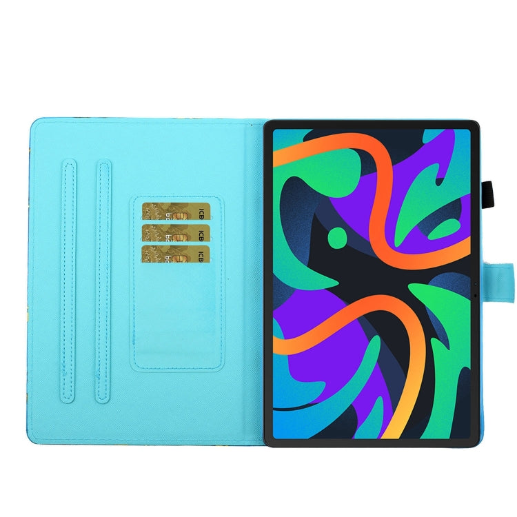 For Lenovo Tab M11/ Xiaoxin Pad 11 2024 Coloured Drawing Stitching Smart Leather Tablet Case(Blue White Cat) - free shipping - PMC Jewellery - Order now!