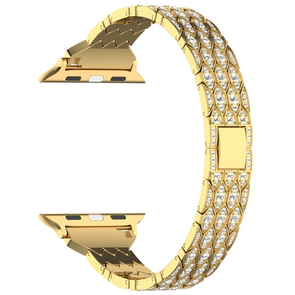 For Apple Watch Ultra 49mm Devil Eye Diamond Bracelet Metal Watch Band(Gold) - Watch Bands by PMC Jewellery | Online Shopping South Africa | PMC Jewellery