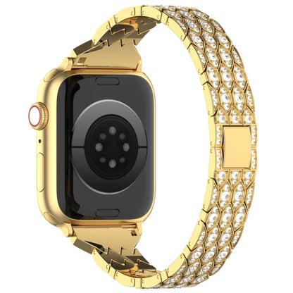 For Apple Watch Series 8 41mm Devil Eye Diamond Bracelet Metal Watch Band(Gold) - Watch Bands by PMC Jewellery | Online Shopping South Africa | PMC Jewellery