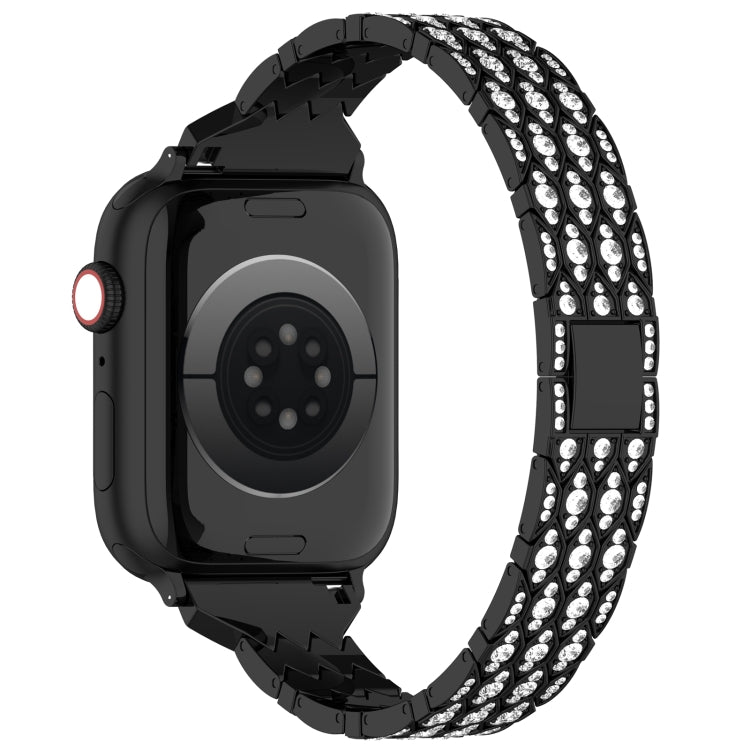 For Apple Watch Series 3 42mm Devil Eye Diamond Bracelet Metal Watch Band(Black) - Watch Bands by PMC Jewellery | Online Shopping South Africa | PMC Jewellery