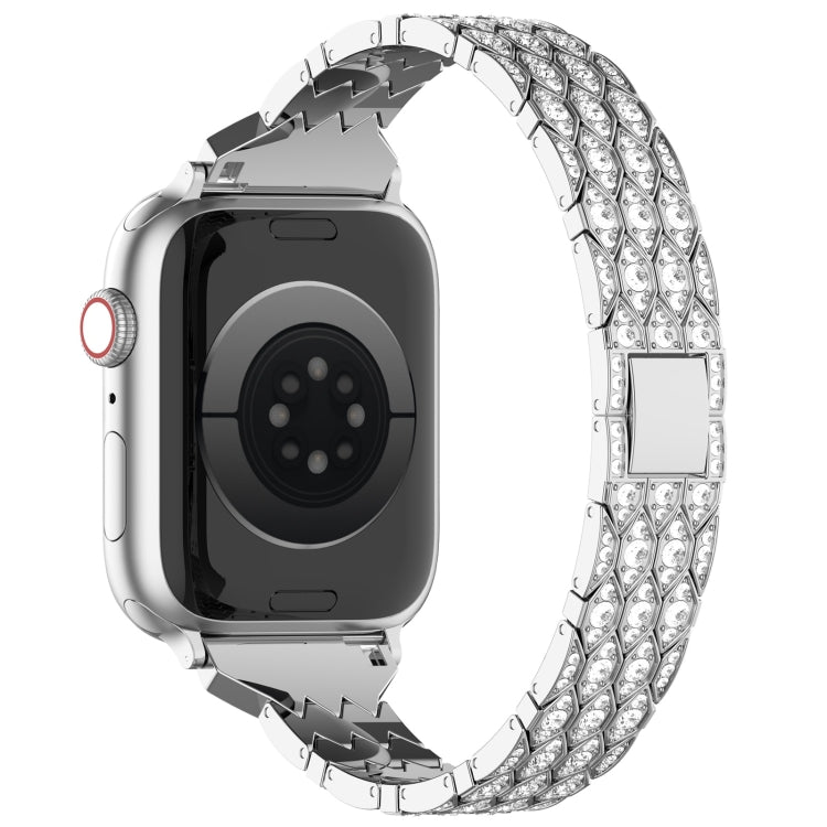 For Apple Watch Series 2 42mm Devil Eye Diamond Bracelet Metal Watch Band(Silver) - Watch Bands by PMC Jewellery | Online Shopping South Africa | PMC Jewellery