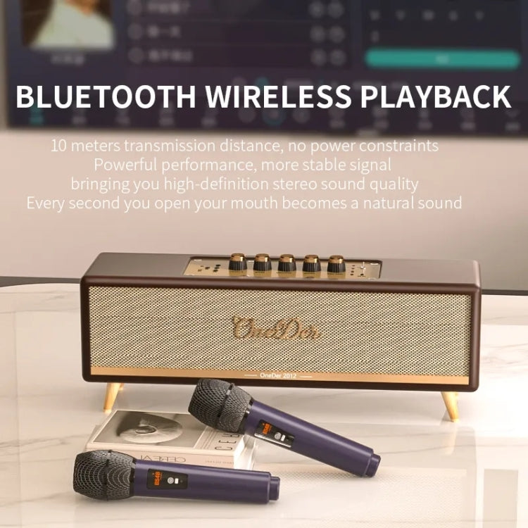 Oneder D8 Wireless Retro Dual Microphone Bluetooth Speaker(Black) - free shipping - PMC Jewellery - Order now!