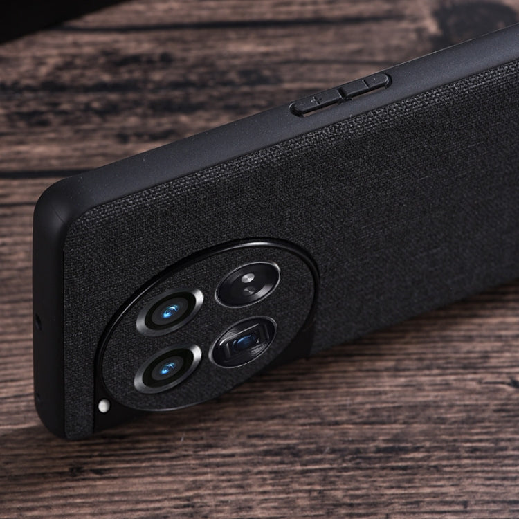 For OnePlus 12 Cloth Texture PU + TPU Phone Case(Black) - OnePlus Cases by PMC TechLife | Online Shopping South Africa | PMC TechLife