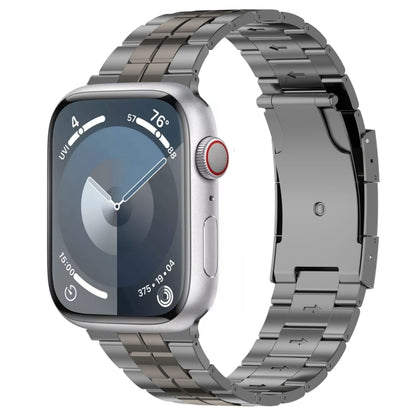 For Apple Watch Series 4 44mm Tortoise Buckle Titanium Steel Watch Band(Grey) - Watch Bands by PMC Jewellery | Online Shopping South Africa | PMC Jewellery