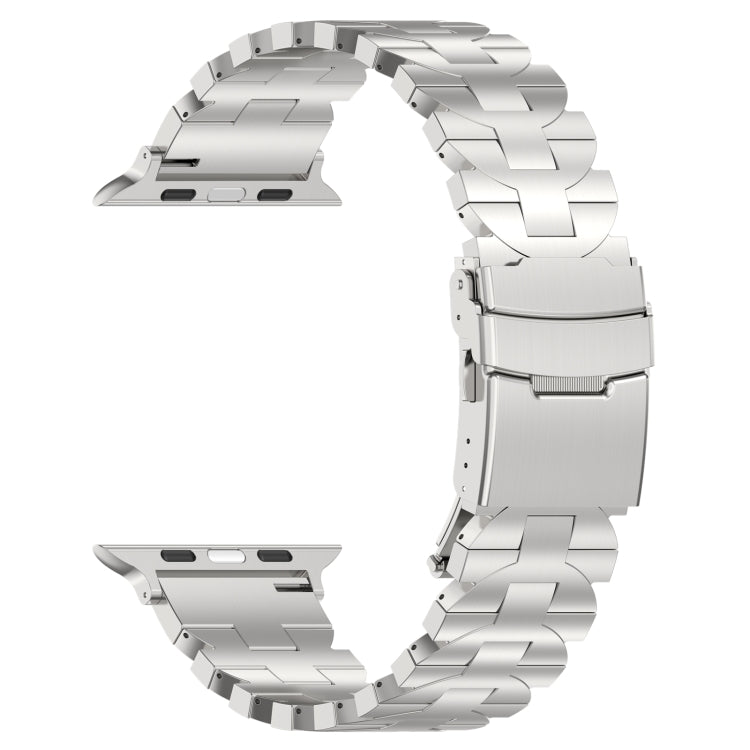 For Apple Watch SE 2023 44mm Butterfly Type Titanium Steel Watch Band(Silver) - Watch Bands by PMC Jewellery | Online Shopping South Africa | PMC Jewellery