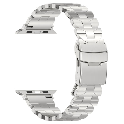 For Apple Watch SE 2023 44mm Butterfly Type Titanium Steel Watch Band(Silver) - Watch Bands by PMC Jewellery | Online Shopping South Africa | PMC Jewellery