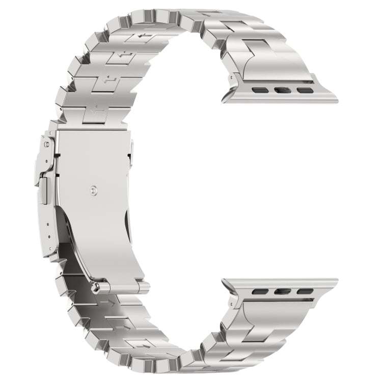 For Apple Watch Series 8 45mm Butterfly Type Titanium Steel Watch Band(Silver) - Watch Bands by PMC Jewellery | Online Shopping South Africa | PMC Jewellery