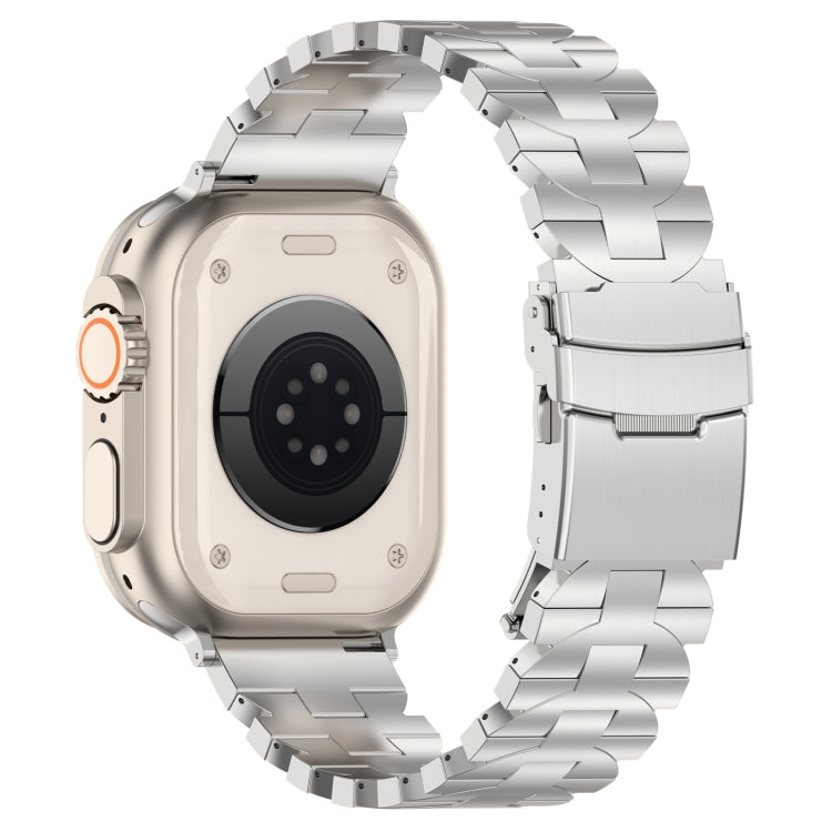 For Apple Watch SE 44mm Butterfly Type Titanium Steel Watch Band(Silver) - Watch Bands by PMC TechLife | Online Shopping South Africa | PMC TechLife